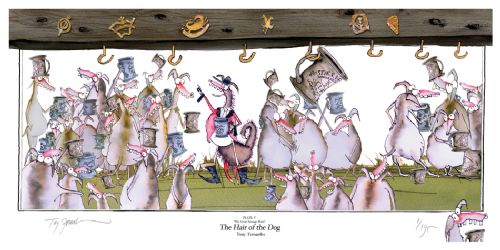 5) The Hair of the Dog - fun country living art print by Tony Fernandes
